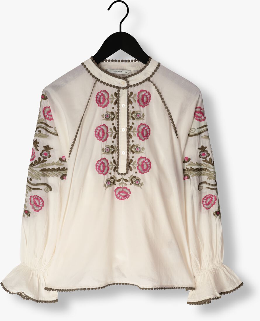 SUMMUM gebroken wit summum blouse top flower embroidery