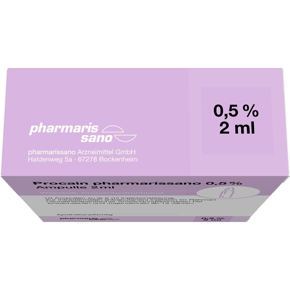 PROCAIN pharmarissano 0,5% Inj.-Lsg.Ampullen 2 ml