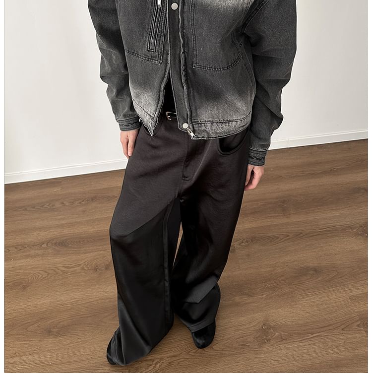 Nahagin - Gewassen denim jack met rits