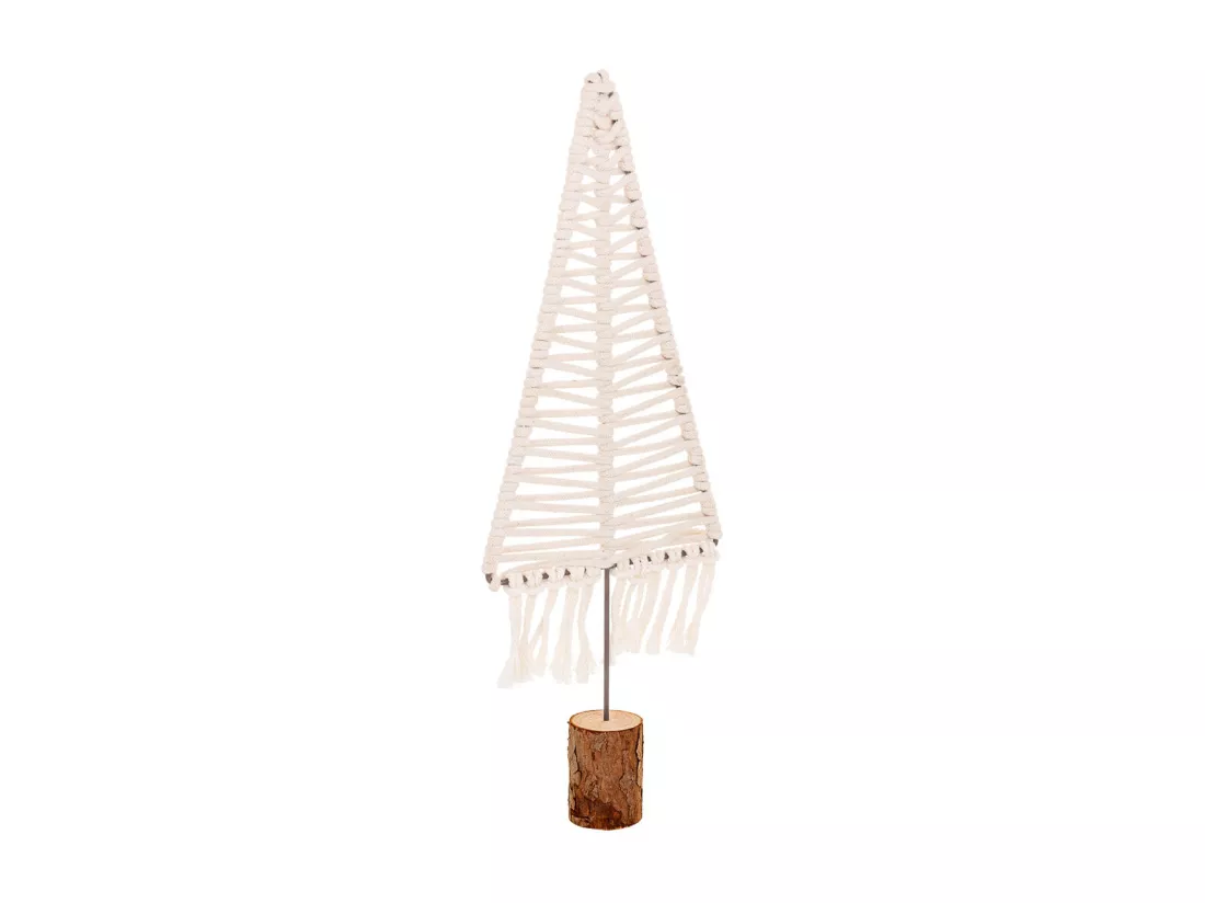 Arbre décoratif en coton tressé blanc 15x01x44h