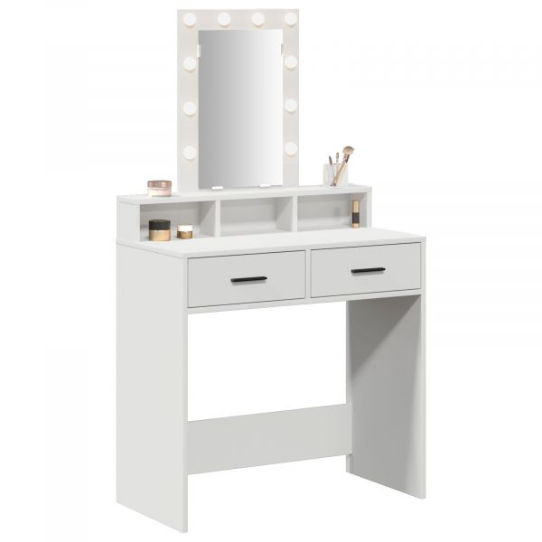 vidaXL Branco Compósito de Madeira 79 x 41 x 140 cm Mesa de Penteadeira - 3349656510