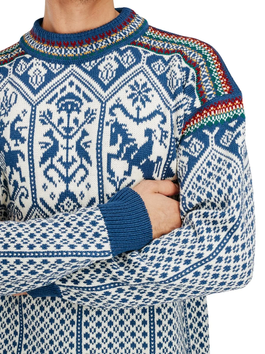 Dale of Norway 1994 Masculine Sweater Indigo Mustard Botttlegreen