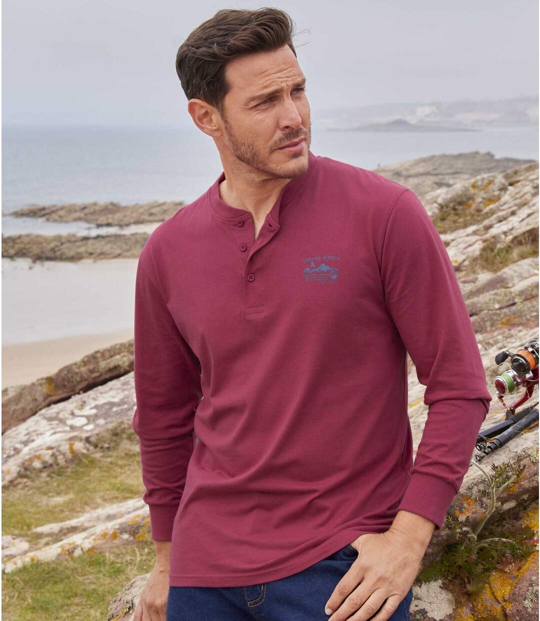 Lot de 2 Tee-Shirts Col Tunisien Wild