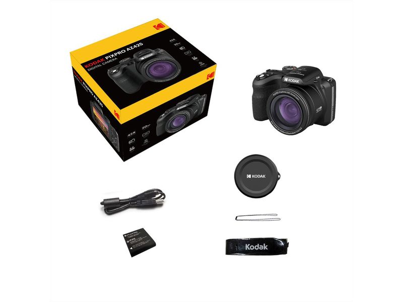 Kodak Fotokamera Pixpro AZ425 Weiss Digitalkamera mit 42-fachem optischem Zoom