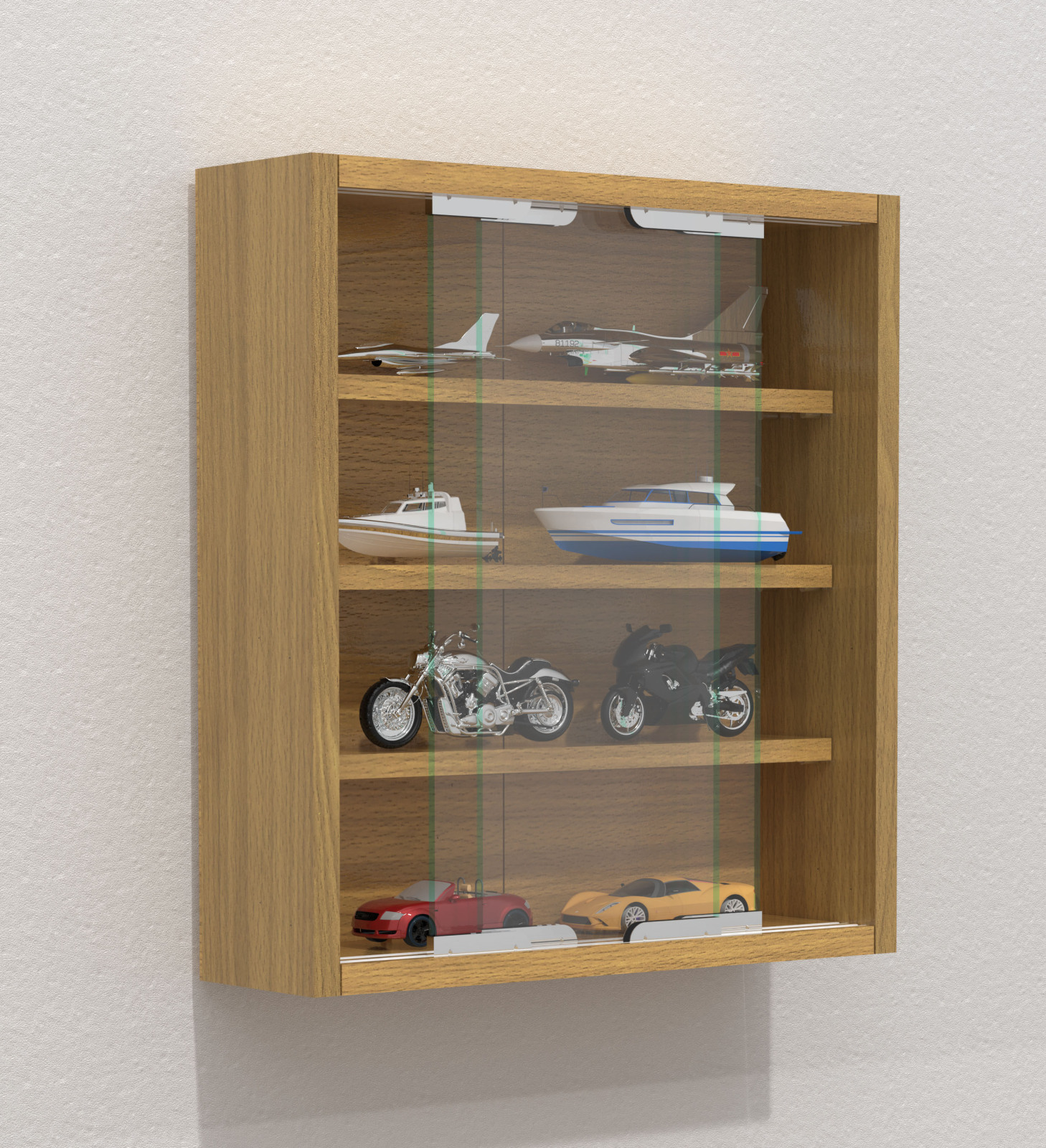 Wandvitrine AGISA S - Buche - Schiebetüren - 37 cm breit