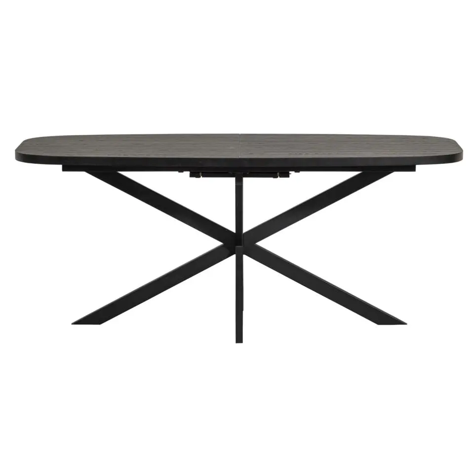 WOOOD Arros Eettafel Uitschuifbaar - Zwart - 75x180/220x90