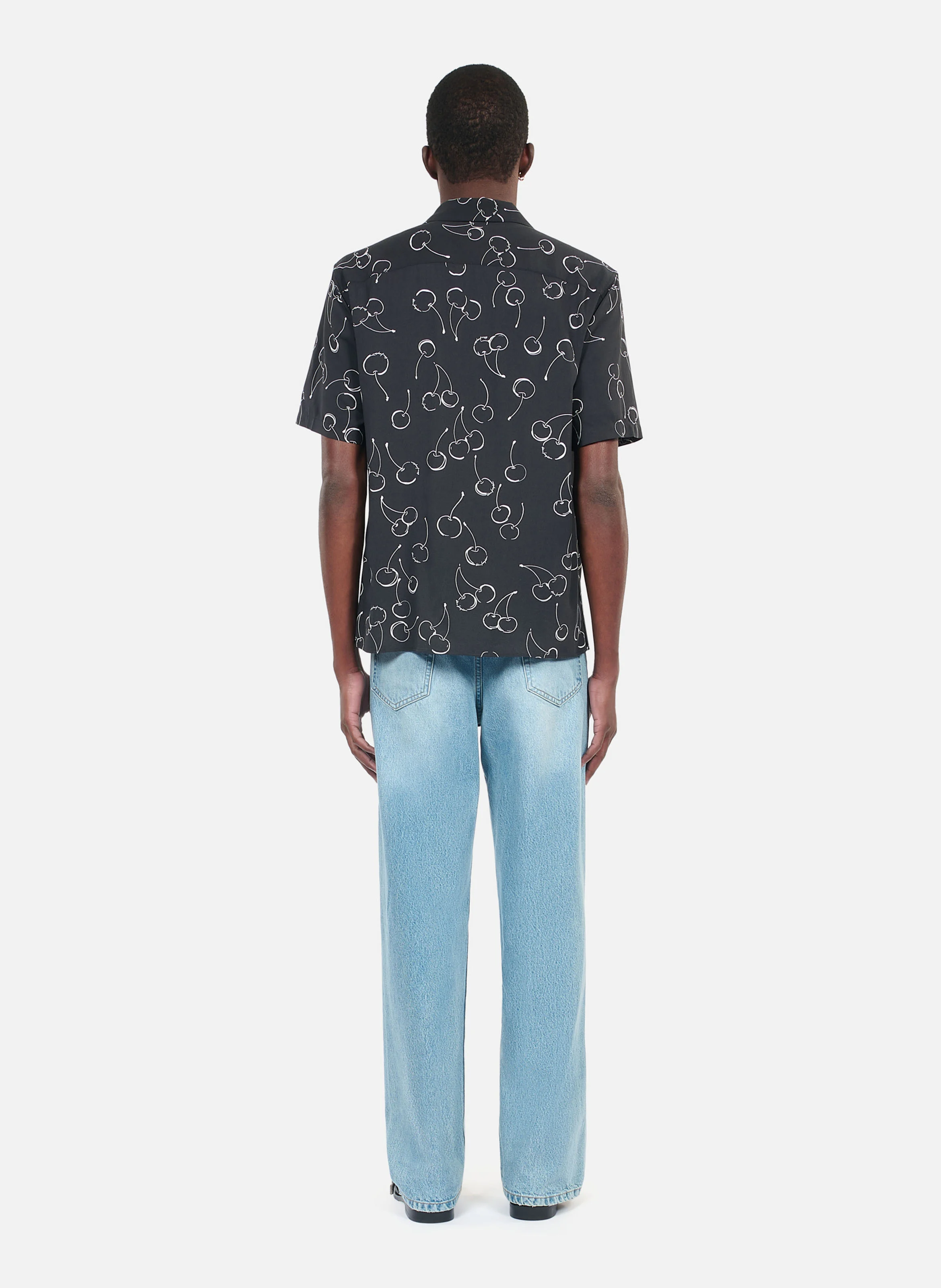 Chemise imprimée manches courtes | Noir
