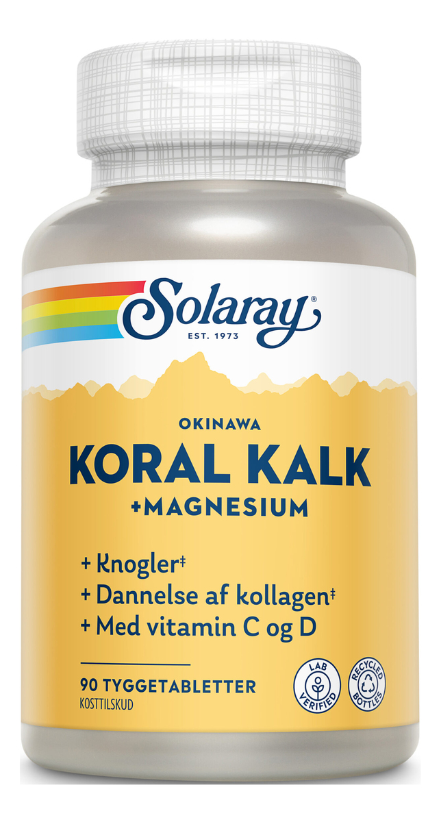 Solaray Koral Kalk   Magnesium - 90 tyggetabl.