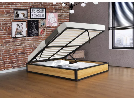 Lit coffre industriel 140 x 190 cm JERSEY