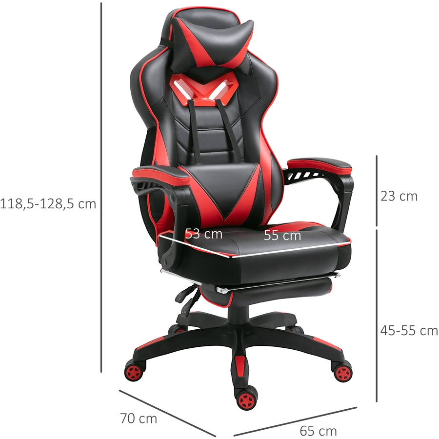 Vinsetto Gamingstuhl mit Liegefunktion schwarzrot