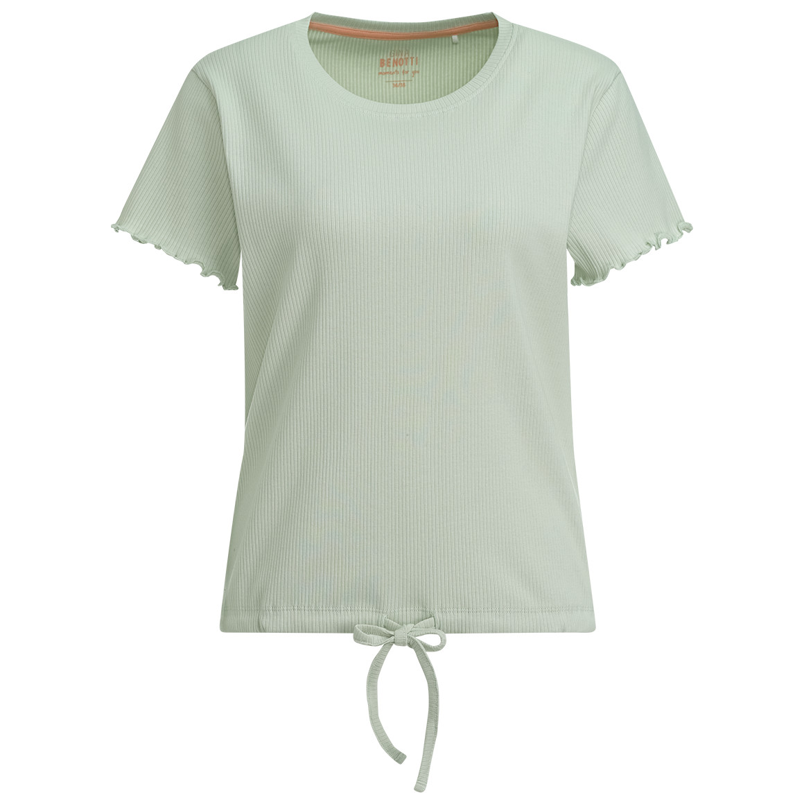 Gina Benotti Damen Schlafshirt mit Rippstruktur hellgrün