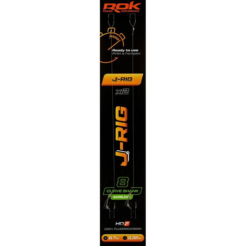 Bas De Ligne Rok Fishing J-Rig Curve Shank Barbless - Par 2