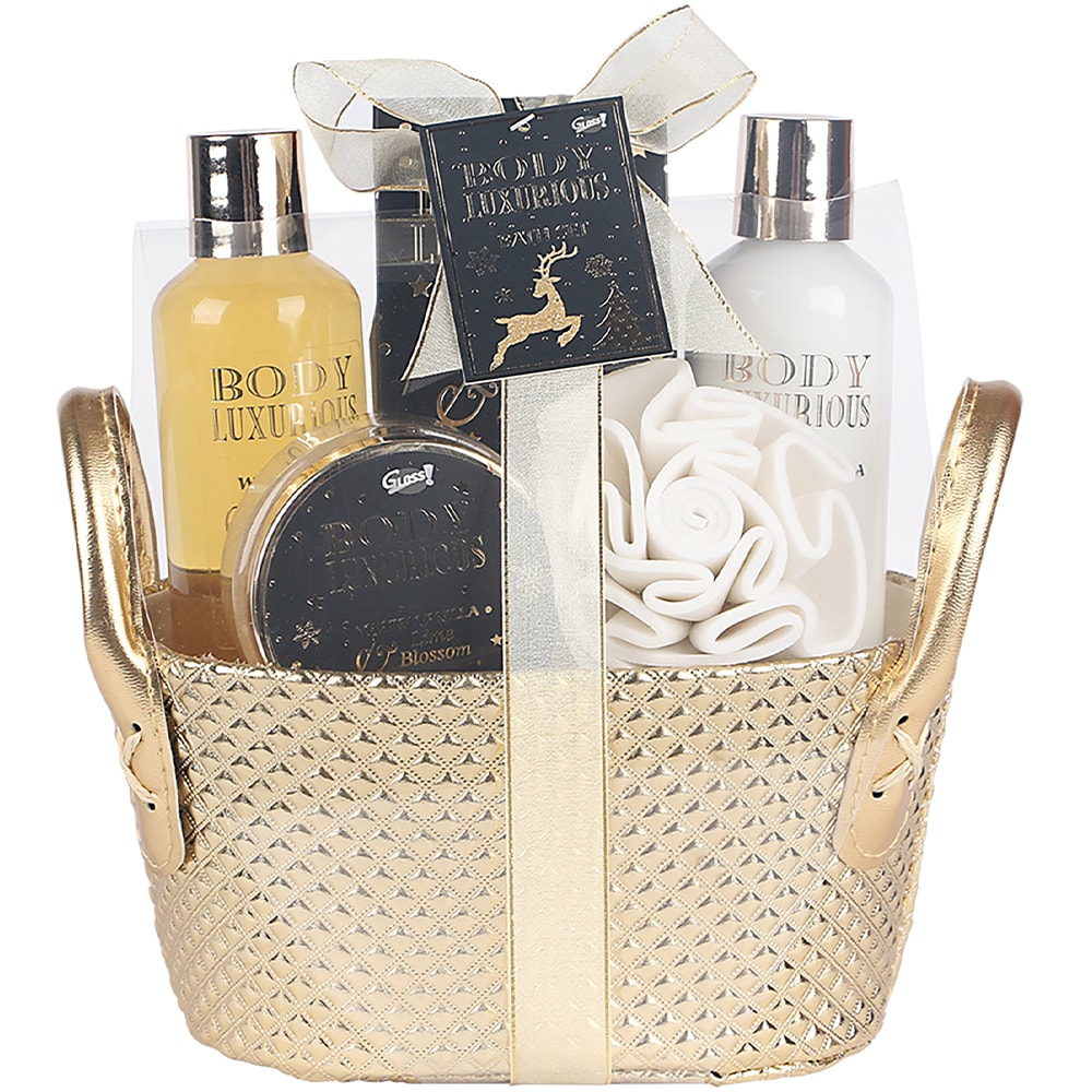 Panière de bain - Body Luxurious Gold - 5 produits