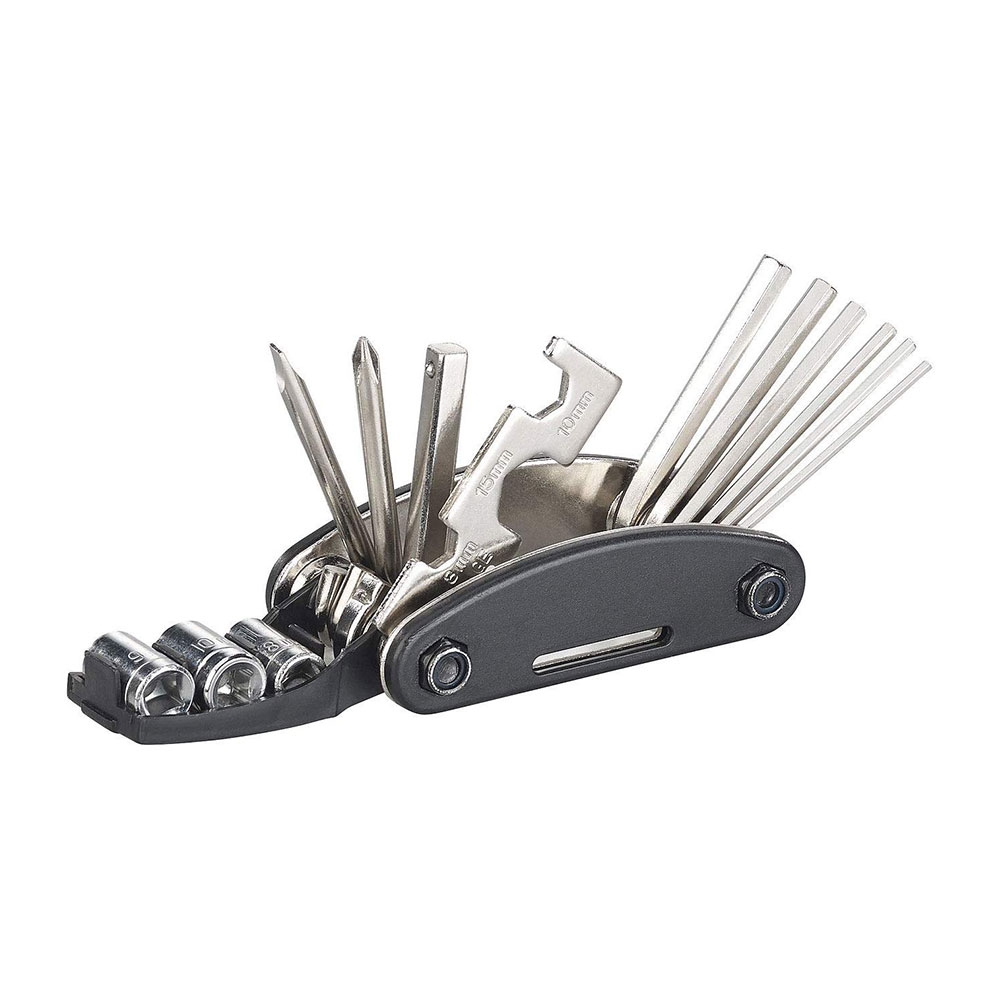 16in1 Velo Fahrrad Werkzeug Kit Multitool Reparaturset Schraubendreher - Schwarz / Silber