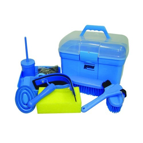 Kit de higiene para cavalos com 10 peças, azul