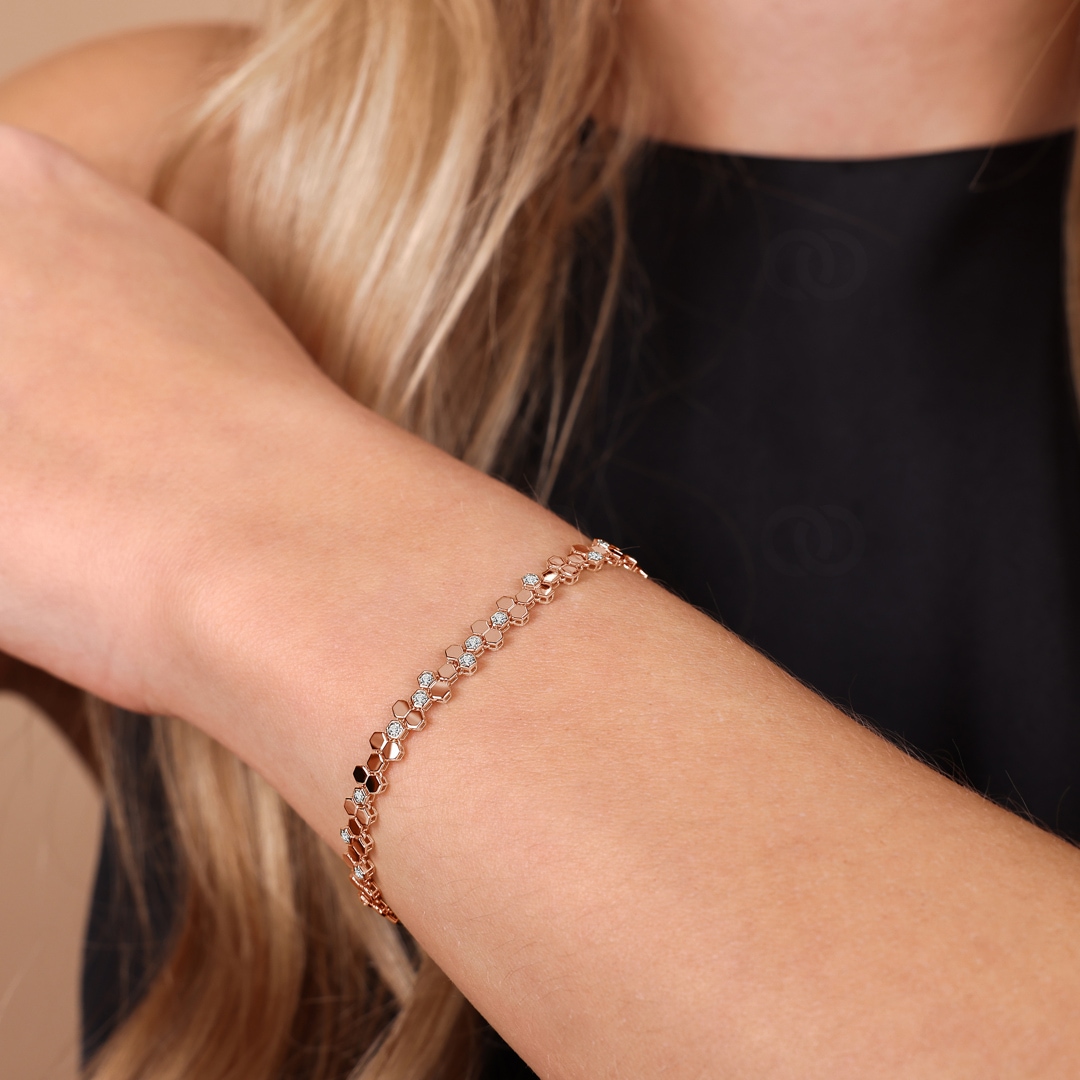 0.22 Karat Diamantarmband 750/18 K Roségold