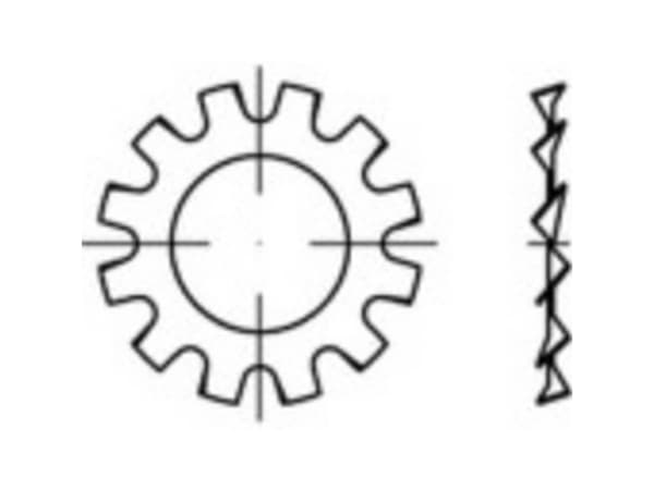 TOOLCRAFT 138320 Tandskive Indvendig diameter: 6.4 mm DIN 6797 Fjederstål 500 stk