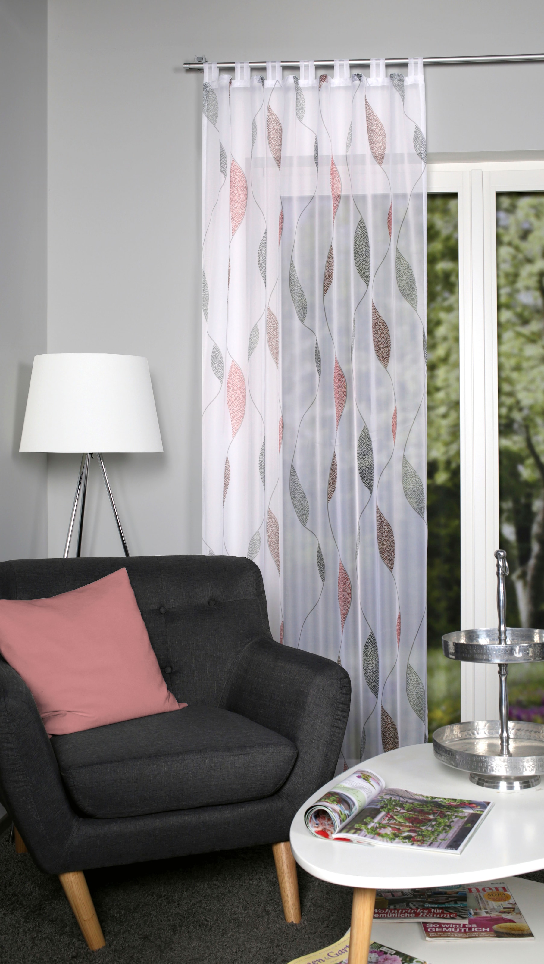 HOME WOHNIDEEN Gardine »PAOLO« Schlaufen 1 Stk. tlg. halbtransparent