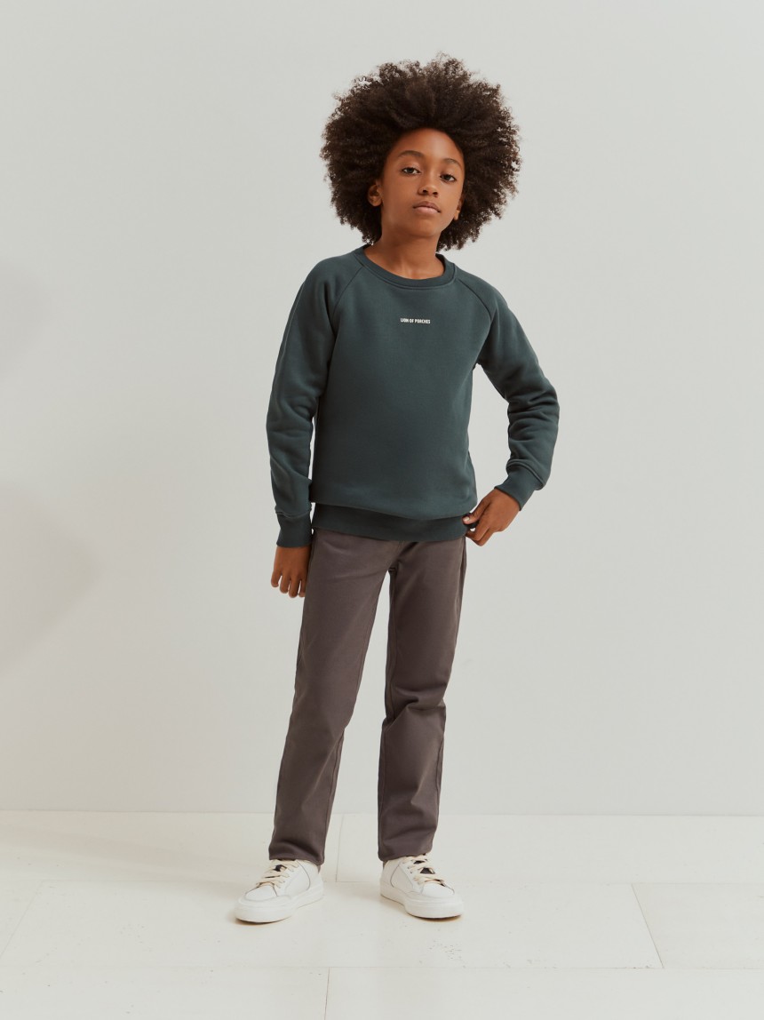 Sweater decote redondo com algodão