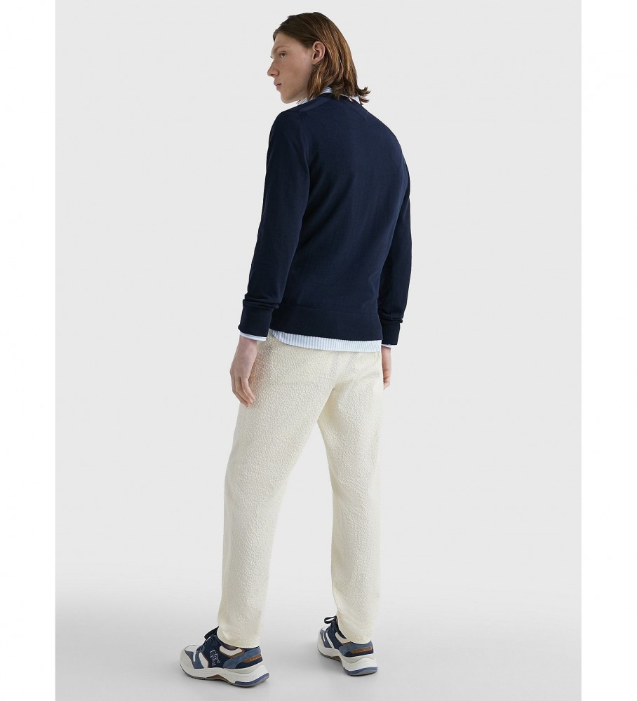 Camisa Tommy Hilfiger da Coleção 1985 em algodão orgânico azul-marinho