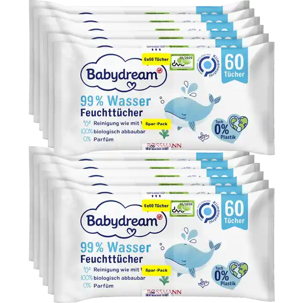 Feuchttücher mit 99% Wasser Spar-Pack