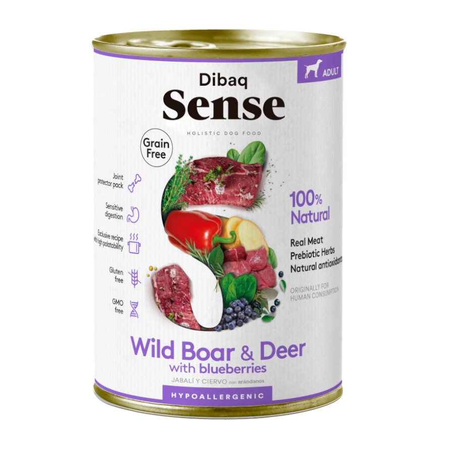 Dibaq Sense Grain Free Deer and Wild Boar Can para Cães Adultos