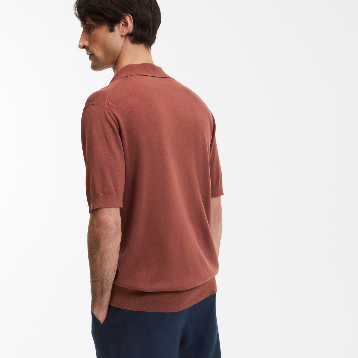 COLEÇÃO LA REDOUTE<br>Camisa polo com decote em V e mangas curtas