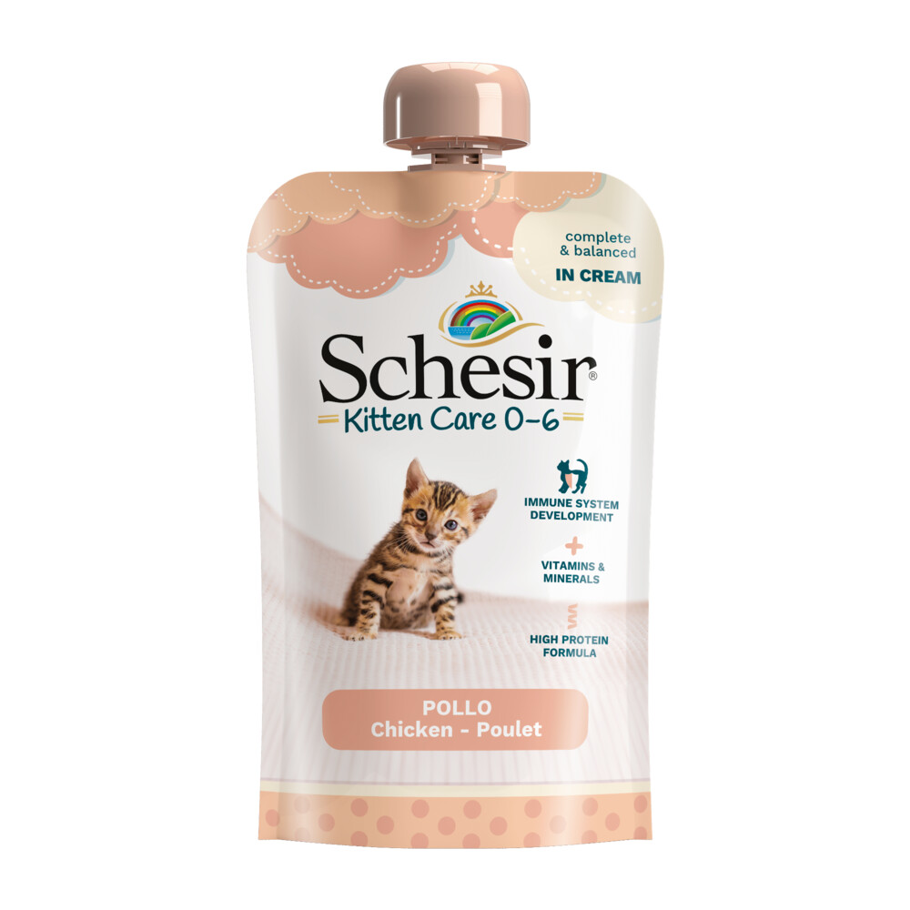 Schesir Kattenvoer Kitten 0-6 Kip in Cream150 gr