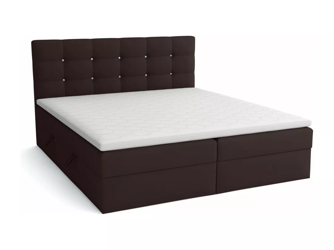 LIT BOXSPRING avec surmatelas Elegante 200x200 cm, noir