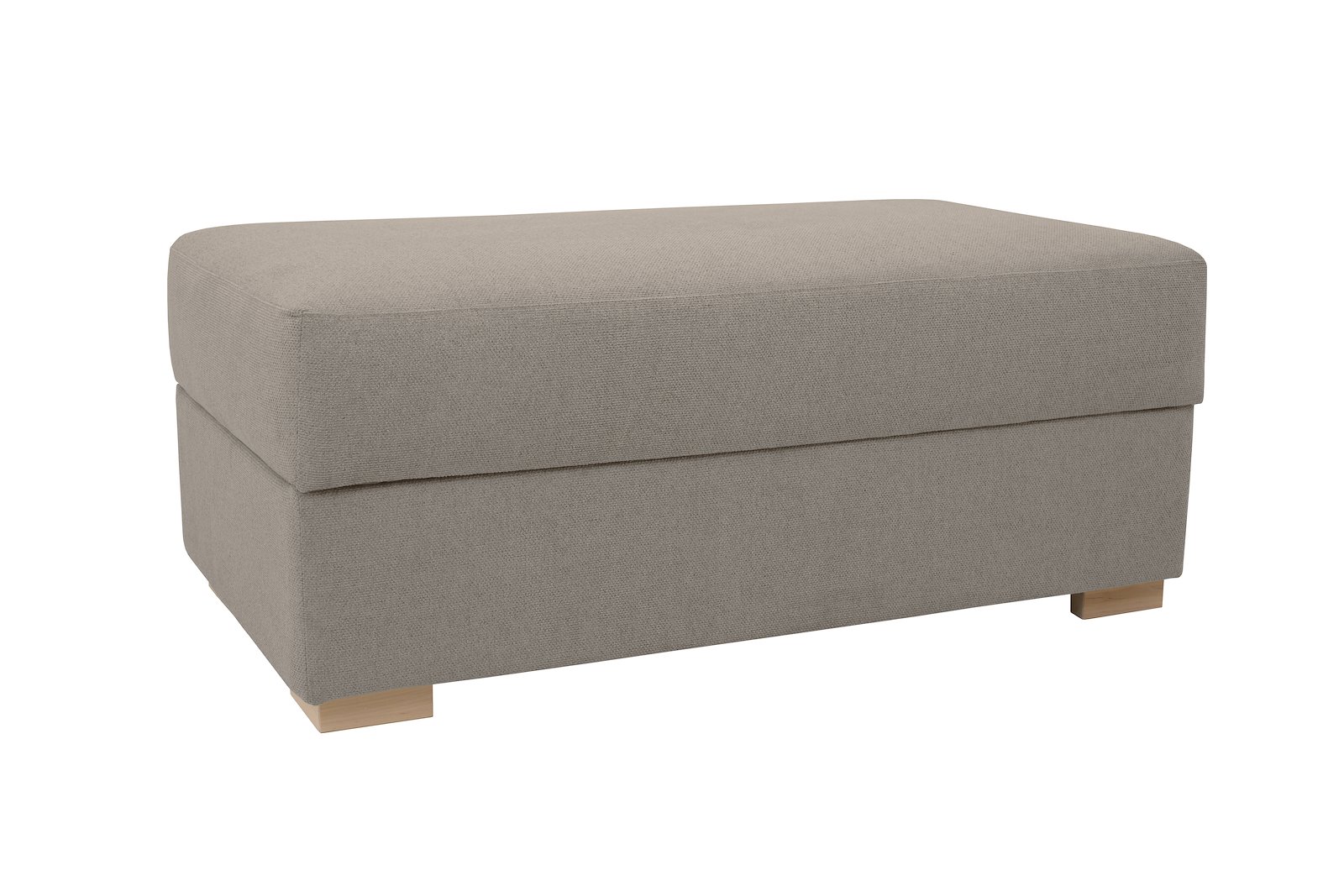 Modern Living pall Med oppbevaring. Tekstil Brooklyn 9 Cappuccino og ben 1 hvitvasket eik