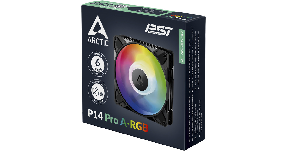 ARCTICP14 Pro A-RGB case fan  (Zwart, 140 x 140 x 27 mm, PWM)