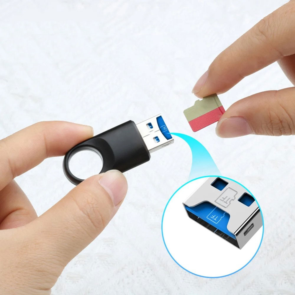 USB 3.0 Kartenlesegerät Card Reader für Micro SD Speicherkarten (5 Gbit/s) - Schwarz
