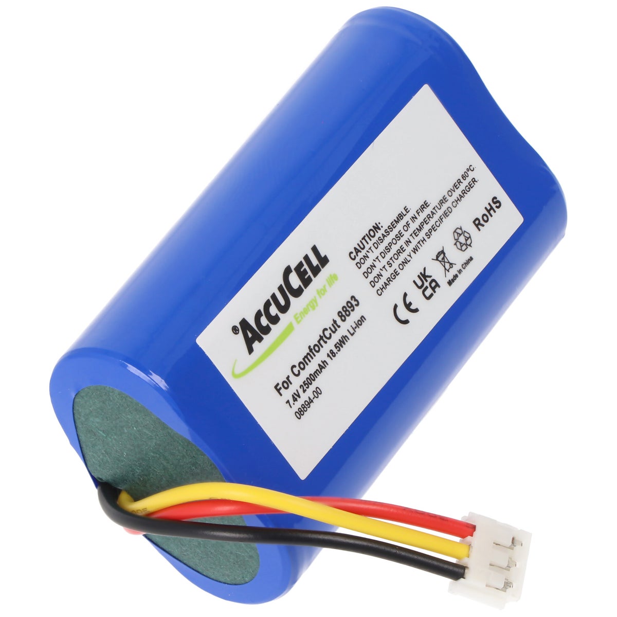 Accu voor Gardena ComfortCut 8893 en 8895, 7,2 volt; accu voor Gardena 08894-00, capaciteit 2500 mAh; 67,5 x 37 x 18,5 mm
