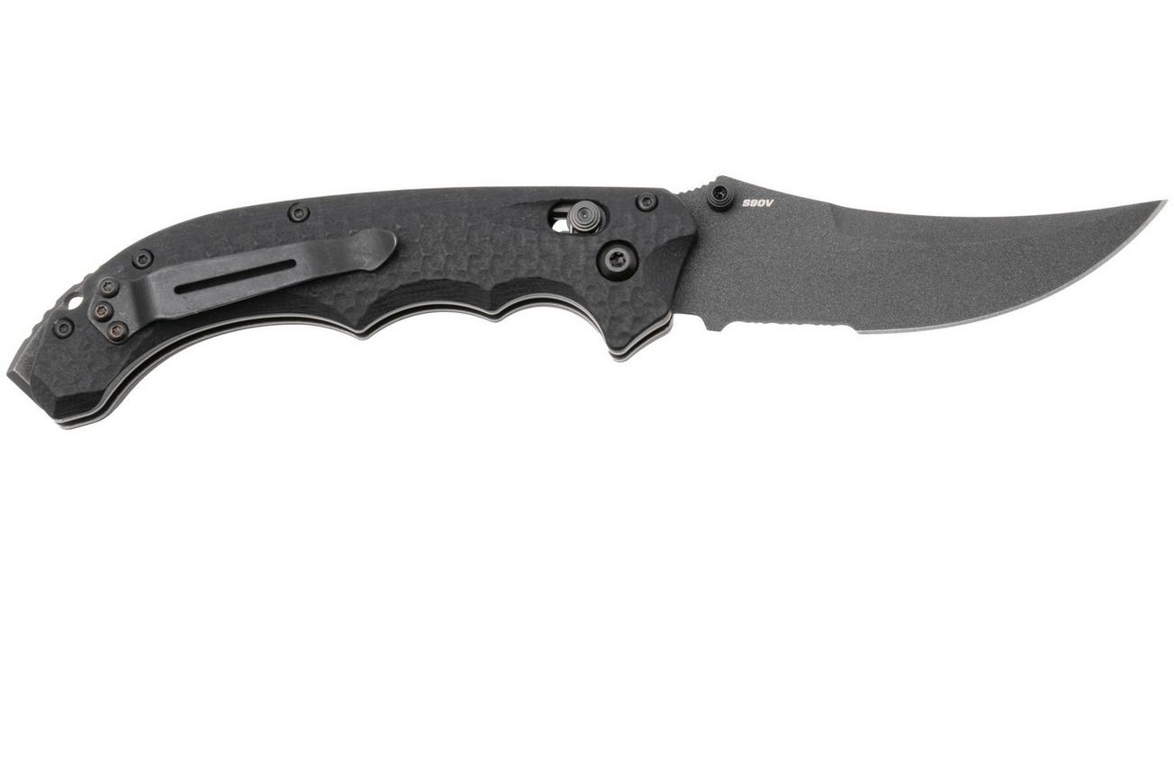 Benchmade Mini Bedlam 865SBK Black Cerakote CPM S90V, Black G10, Serrated zakmes