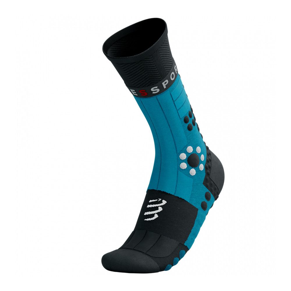 Compressport PRO RACING WINTER TRAIL - Chaussettes mosaic blue/black
