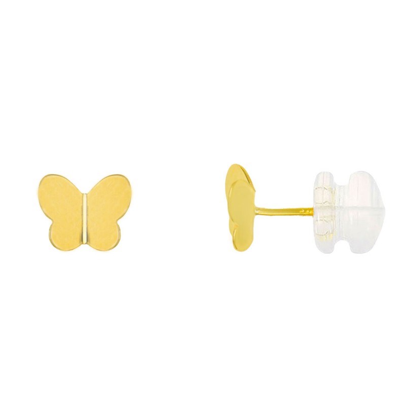 Boucles d'Oreilles Or Jaune - Papillon