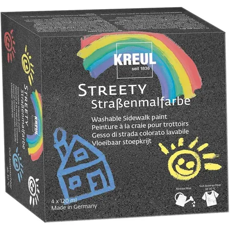 KREUL Streety Straßenmalfarbe Starter Set, 4 Farben mit je 200 ml