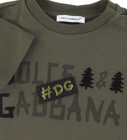 Dolce & Gabbana T-shirt - Giardiniere Maschio - Army Grøn m. Prin