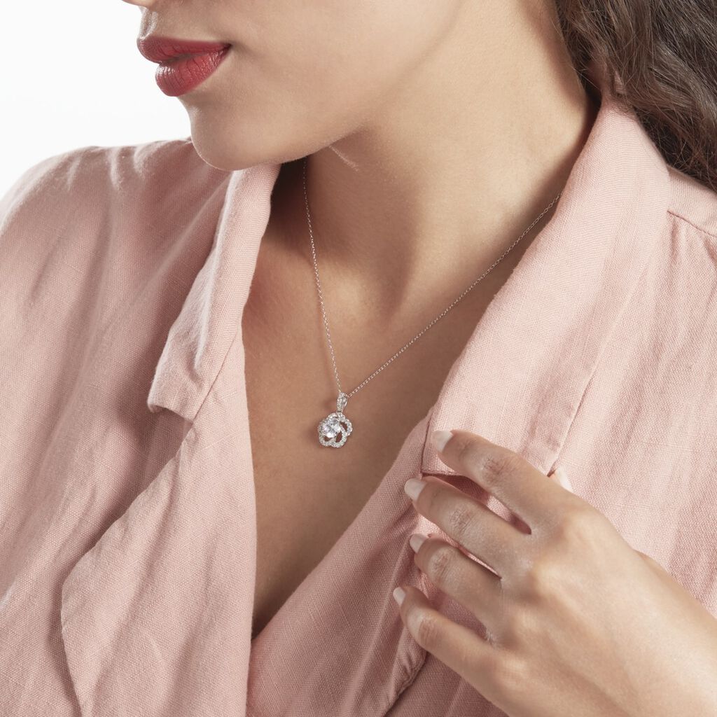 Collier Seamus Fleur Oxydes De Zirconium