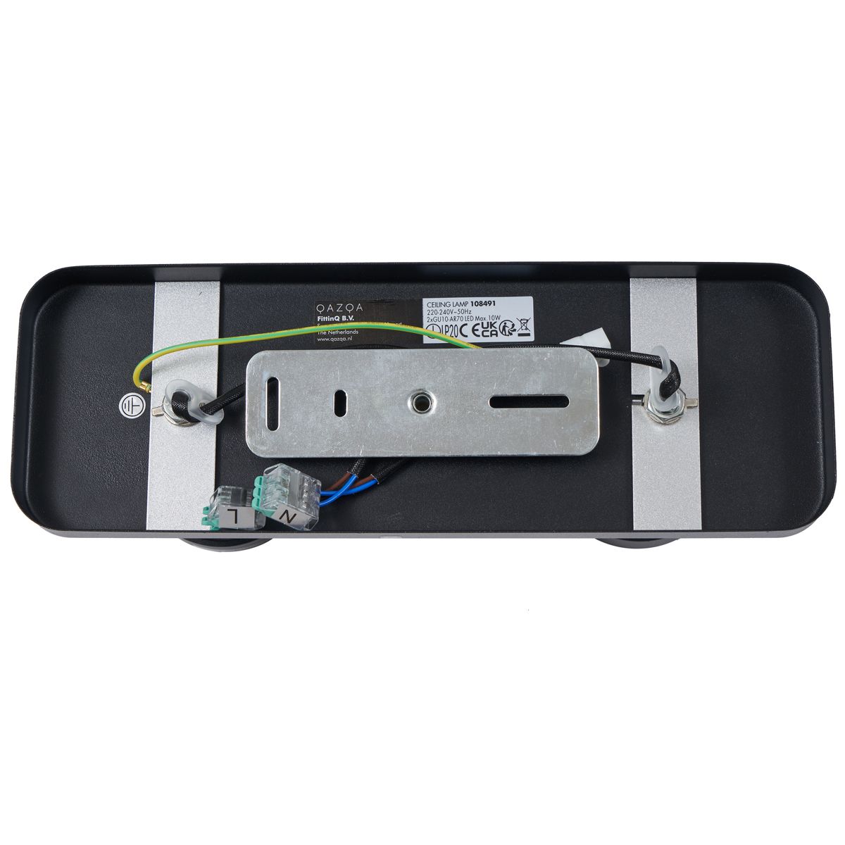 Design plafondspot zwart GU10 70mm 2-lichts draai- en kantelbaar - Vo