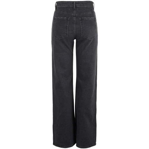 Pieces - Vaqueros talle alto pernera ancha negro Negro