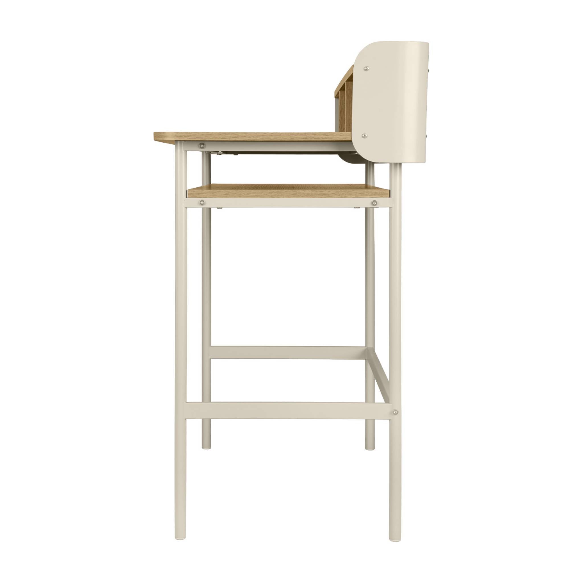 sweeek - Bureau met open opbergruimte metaal en houtdecor