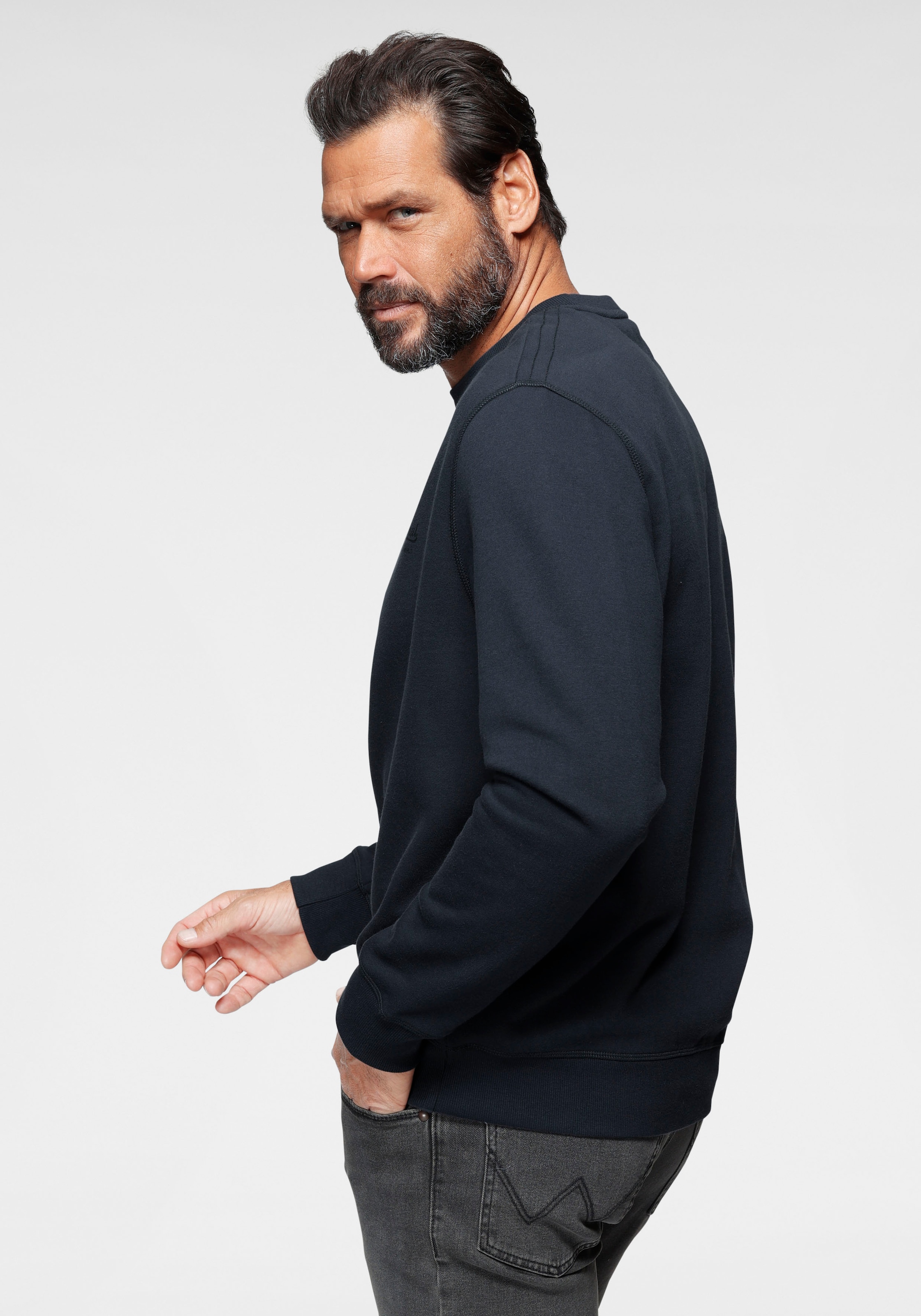 Man's World Sweatshirt , Langarm,  Basic-Stil,  unifarben,  Rundhalsausschnitt