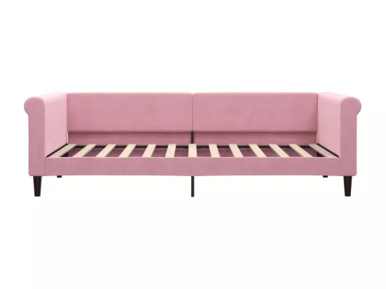 Lit de jour avec gigogne et tiroirs sans matelas rose 90x200 cm