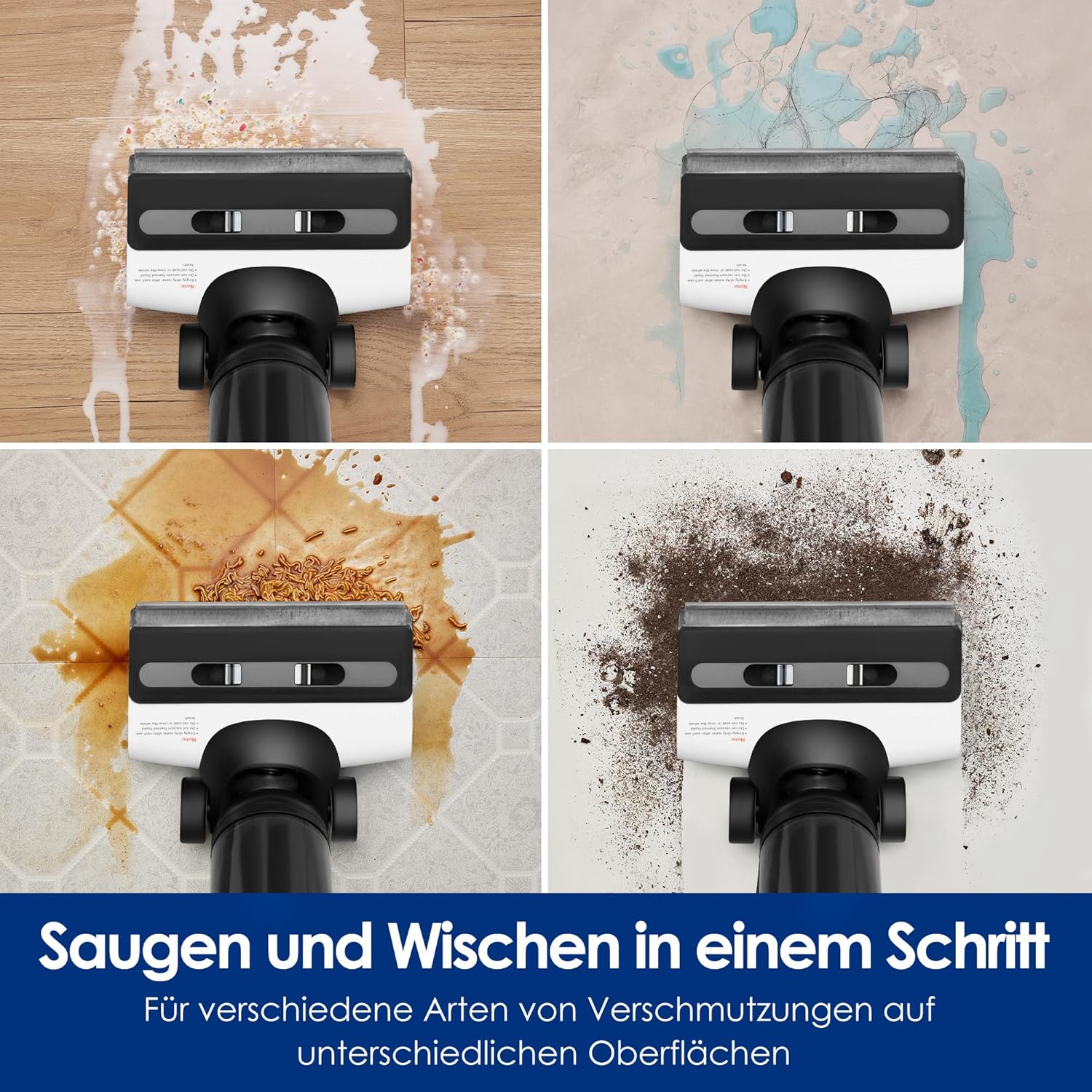 Tineco Floor ONE S6 Nass Trockensauger, Kabelloser Nass Trocken Staubsauger, Akku Saugwischer mit LED-Anzeige All-in-One Staubsauger mit Wischfunktion 35min Laufzeit für Hartböden