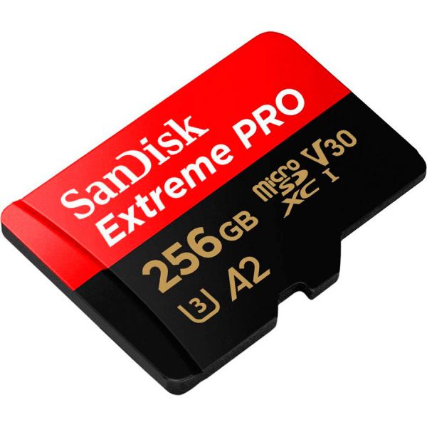 SanDisk Extreme Pro Microsdxc 256GB   Sd Adapter   2 Years Rescuepro Deluxe Up To 200MB/s & 140MB/s Read/write Speeds A2 C10 V30 Uhs-i U3 - TSDSQXCD-256G-GN6MA