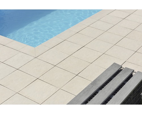Zwembadrandsteen Aquitaine Element 90° hoek betonwit 49,5/49,5 x 31 x 3,2 cm