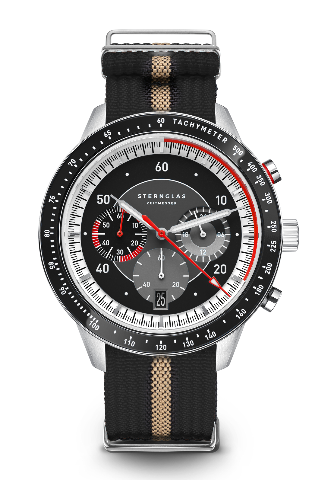 Sternglas Tachymeter 2.0 Schwarz Nylon S01-TM03-FI09