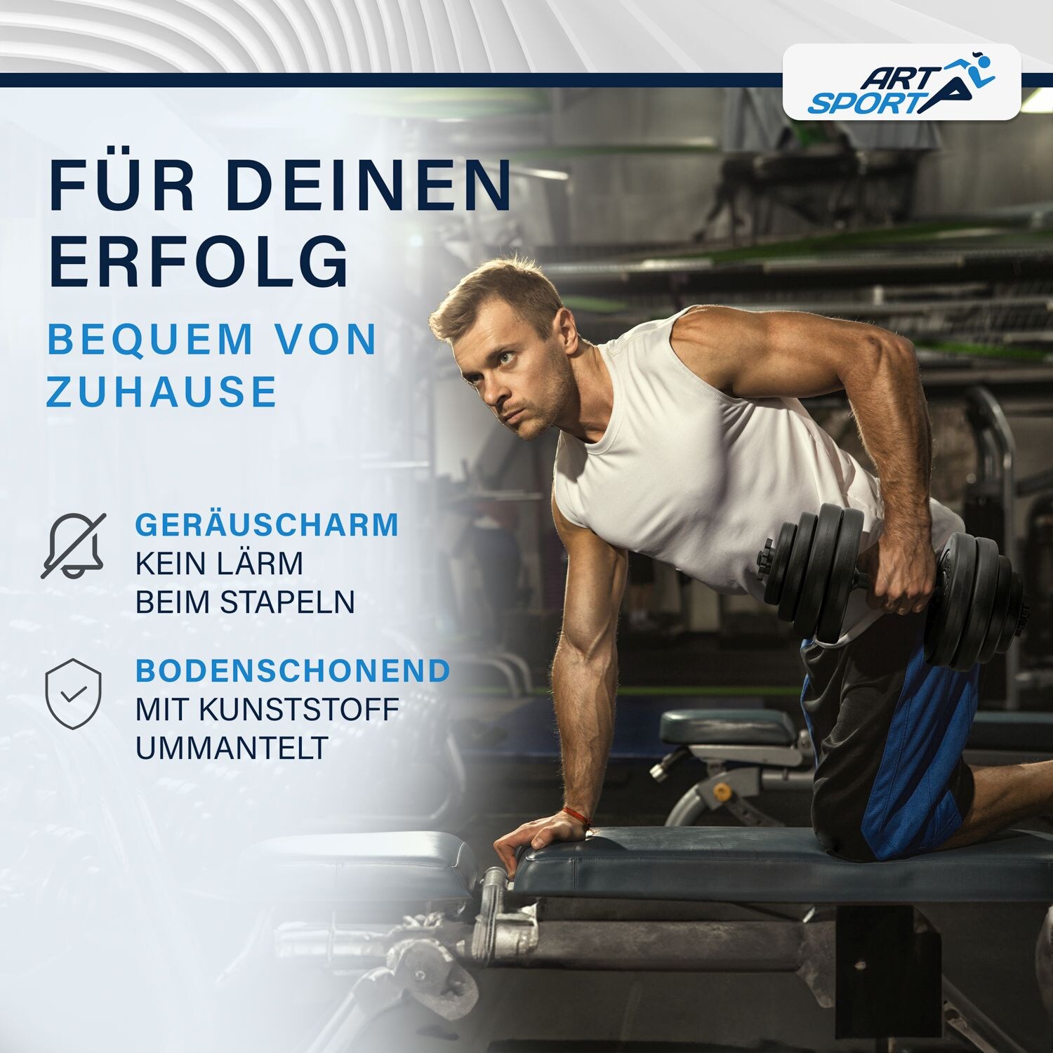 Artsport 2er Hantelset 30kg - Kurzhantel Set mit 2 Kurzhanteln, 16 Gewichte – Rutschfeste Griffe