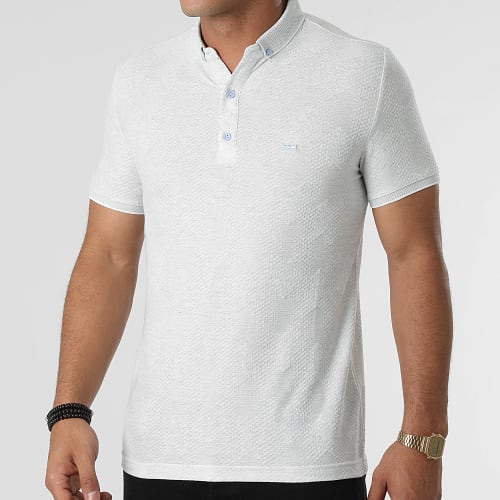 Polo Manches Courtes 21Y-1094 Bleu Pastel Chiné